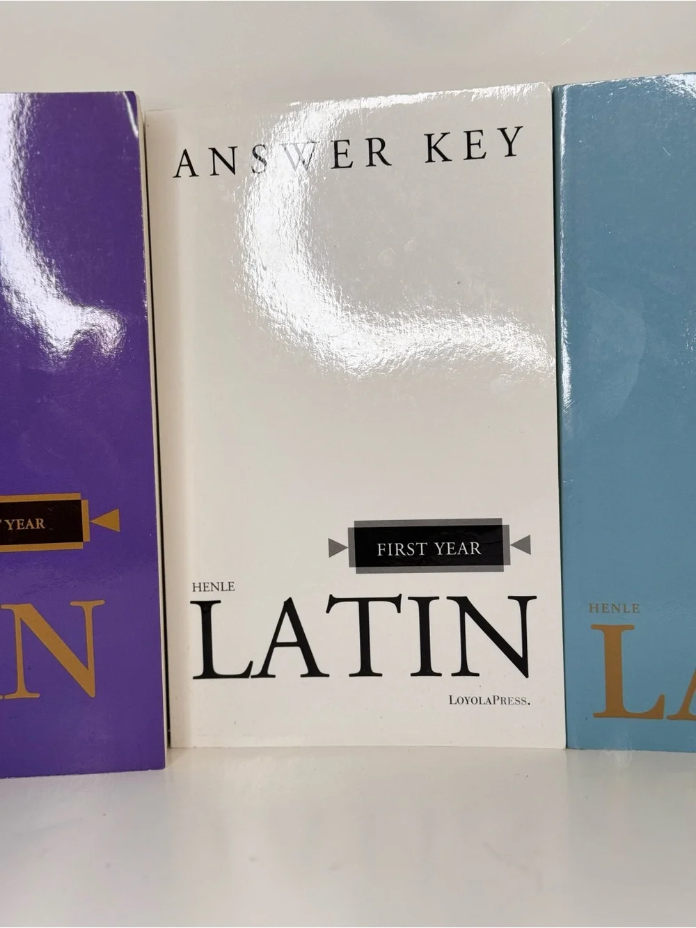 First Year Latin Workbook Set - Purple, White & Blue